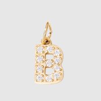 1 Piece Stainless Steel Zircon 14K Gold Plated Letter Polished Pendant sku image 28