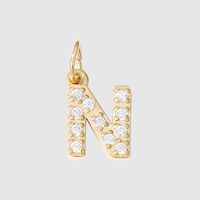 1 Piece Stainless Steel Zircon 14K Gold Plated Letter Polished Pendant sku image 31