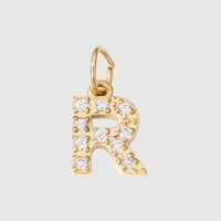 1 Piece Stainless Steel Zircon 14K Gold Plated Letter Polished Pendant sku image 24