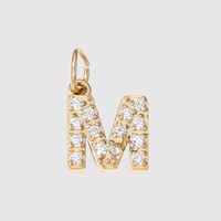 1 Piece Stainless Steel Zircon 14K Gold Plated Letter Polished Pendant sku image 32
