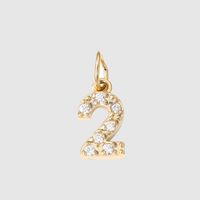 1 Piece Stainless Steel Zircon 14K Gold Plated Letter Polished Pendant sku image 9