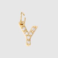1 Piece Stainless Steel Zircon 14K Gold Plated Letter Polished Pendant sku image 3