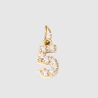 1 Piece Stainless Steel Zircon 14K Gold Plated Letter Polished Pendant sku image 15
