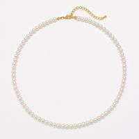 Simple Style Round Artificial Pearl Beaded Women's Necklace sku image 1
