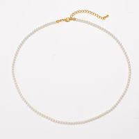 Simple Style Round Artificial Pearl Beaded Women's Necklace sku image 4