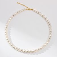 Simple Style Round Artificial Pearl Beaded Women's Necklace sku image 4
