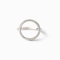 Basic Simple Style Korean Style Circle Sterling Silver Plating Inlay Zircon Rings sku image 1
