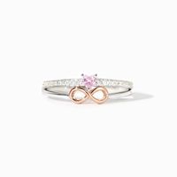 Elegante Anillo De Circonita Con Incrustaciones De Plata Esterlina Con Forma De Corazón Infinito De Estilo Clásico Y Dulce main image 6