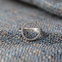 Basic Simple Style Korean Style Circle Sterling Silver Plating Inlay Zircon Rings main image 1