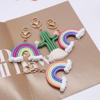 Streetwear Rainbow Cotton Women's Bag Pendant Keychain main image 5
