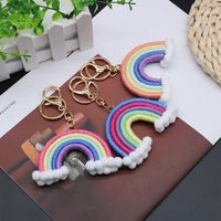 Streetwear Rainbow Cotton Women's Bag Pendant Keychain main image 3