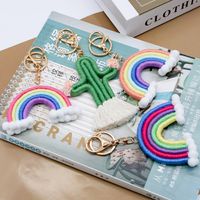 Streetwear Rainbow Cotton Women's Bag Pendant Keychain main image 2