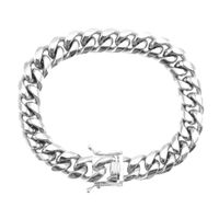 Men's Glossy Stainless Steel Cuban Bracelet Wholesale Jewelry sku image 6