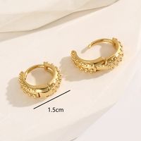 1 Paire Style Simple Forme De Cœur Placage Le Cuivre Plaqué Or 18k Des Boucles D'oreilles main image 8