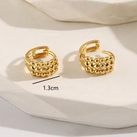 1 Paire Style Simple Forme De Cœur Placage Le Cuivre Plaqué Or 18k Des Boucles D'oreilles sku image 2