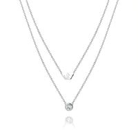 Elegant Simple Style Star Crown Stainless Steel Inlay Zircon Double Layer Necklaces main image 6