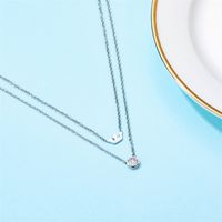 Elegant Simple Style Star Crown Stainless Steel Inlay Zircon Double Layer Necklaces main image 7
