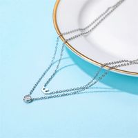 Elegant Simple Style Star Crown Stainless Steel Inlay Zircon Double Layer Necklaces main image 9