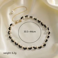 Simple Style Color Block Imitation Pearl Crystal Copper Plating 18k Gold Plated Necklace sku image 1