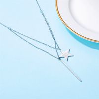 Elegant Simple Style Star Crown Stainless Steel Inlay Zircon Double Layer Necklaces main image 3