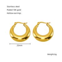 1 Pair Retro Solid Color Plating 304 Stainless Steel 18K Gold Plated Earrings sku image 1