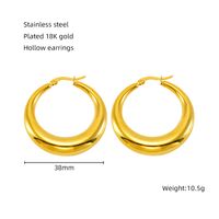 1 Pair Retro Solid Color Plating 304 Stainless Steel 18K Gold Plated Earrings sku image 4