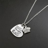 Elegant Simple Style Letter Heart Shape Crown Stainless Steel Plating Inlay Zircon Pendant Necklace main image 1