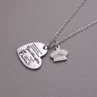 Elegant Simple Style Letter Heart Shape Crown Stainless Steel Plating Inlay Zircon Pendant Necklace main image 5