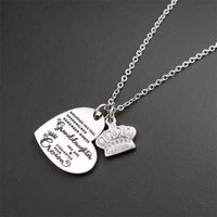 Elegant Simple Style Letter Heart Shape Crown Stainless Steel Plating Inlay Zircon Pendant Necklace main image 6