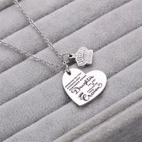 Elegant Simple Style Letter Heart Shape Crown Stainless Steel Plating Inlay Zircon Pendant Necklace main image 4