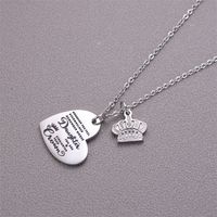 Elegant Simple Style Letter Heart Shape Crown Stainless Steel Plating Inlay Zircon Pendant Necklace main image 2