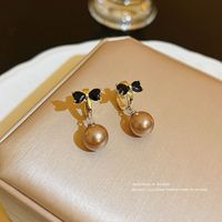 Fashion Flower Alloy Inlay Artificial Gemstones Pearl Women's Ear Studs 1 Pair sku image 18