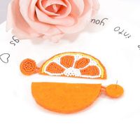 1 Paire Mignon Vacances Orange Fruit Alliage Perle De Rocaille Boucles D'oreilles main image 4