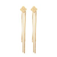 1 Pair Simple Style Classic Style Water Droplets Tassel Plating Inlay Stainless Steel Pearl Zircon Gold Plated Drop Earrings sku image 1