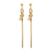 1 Pair Simple Style Classic Style Water Droplets Tassel Plating Inlay Stainless Steel Pearl Zircon Gold Plated Drop Earrings main image 2