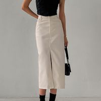 Summer Fashion Solid Color Cotton Midi Dress Skirts main image 6