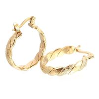 1 Pair Classic Style Solid Color Twist Plating Alloy Copper Gold Plated Hoop Earrings main image 1