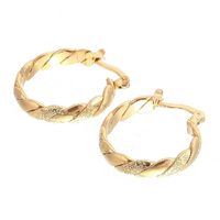 1 Pair Classic Style Solid Color Twist Plating Alloy Copper Gold Plated Hoop Earrings main image 2