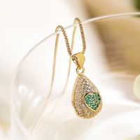 Simple Style Water Droplets Copper 18k Gold Plated Zircon Pendant Necklace In Bulk sku image 5