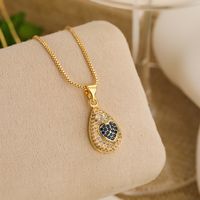 Simple Style Water Droplets Copper 18k Gold Plated Zircon Pendant Necklace In Bulk main image 4