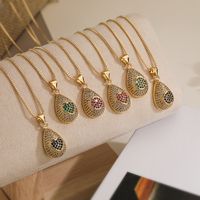 Simple Style Water Droplets Copper 18k Gold Plated Zircon Pendant Necklace In Bulk main image 1