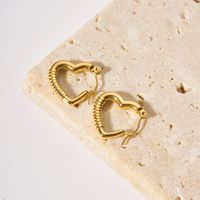 1 Pair IG Style Heart Shape Plating 304 Stainless Steel 18K Gold Plated Earrings main image 4