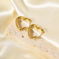 1 Pair IG Style Heart Shape Plating 304 Stainless Steel 18K Gold Plated Earrings main image 2