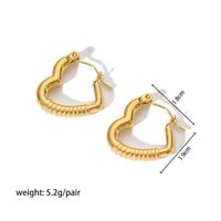 1 Pair IG Style Heart Shape Plating 304 Stainless Steel 18K Gold Plated Earrings sku image 1