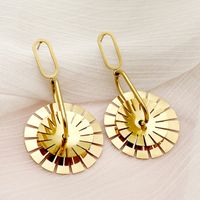 1 Pair Casual Gear Plating 304 Stainless Steel 14K Gold Plated Earrings main image 1