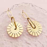 1 Pair Casual Gear Plating 304 Stainless Steel 14K Gold Plated Earrings main image 3