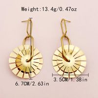 1 Pair Casual Gear Plating 304 Stainless Steel 14K Gold Plated Earrings main image 2