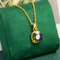 Elegant Shiny Square Alloy Iron Inlay Glass Women's Earrings Necklace main image 2