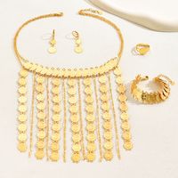 Elegant Glam Lady Geometric Copper Tassel Plating 18k Gold Plated Rings Earrings Necklace main image 4