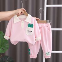 Casual Streetwear Animal Color Block Cotton Girls Clothing Sets sku image 2